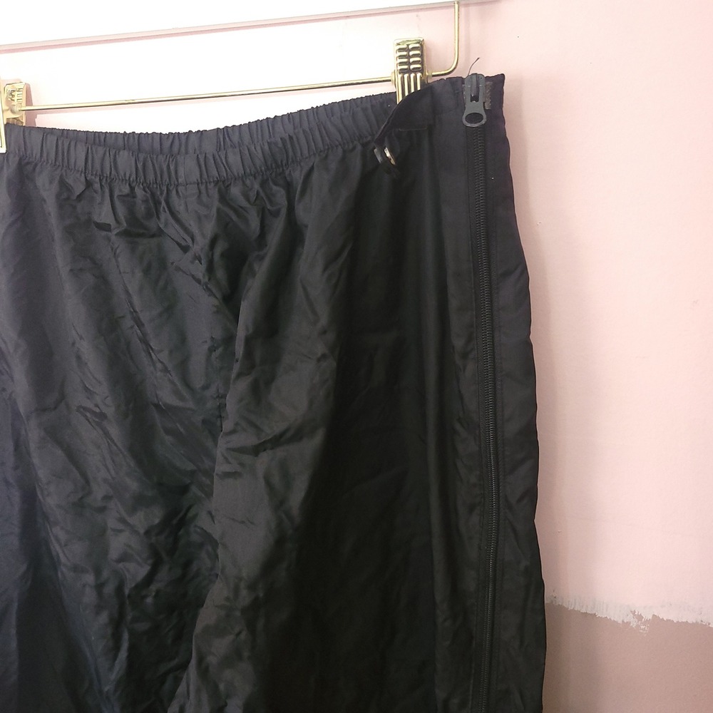 Helly Hansen Packable Rain Pants Vintage Black Full Side Zip Waterproof Large - Picture 3 of 6